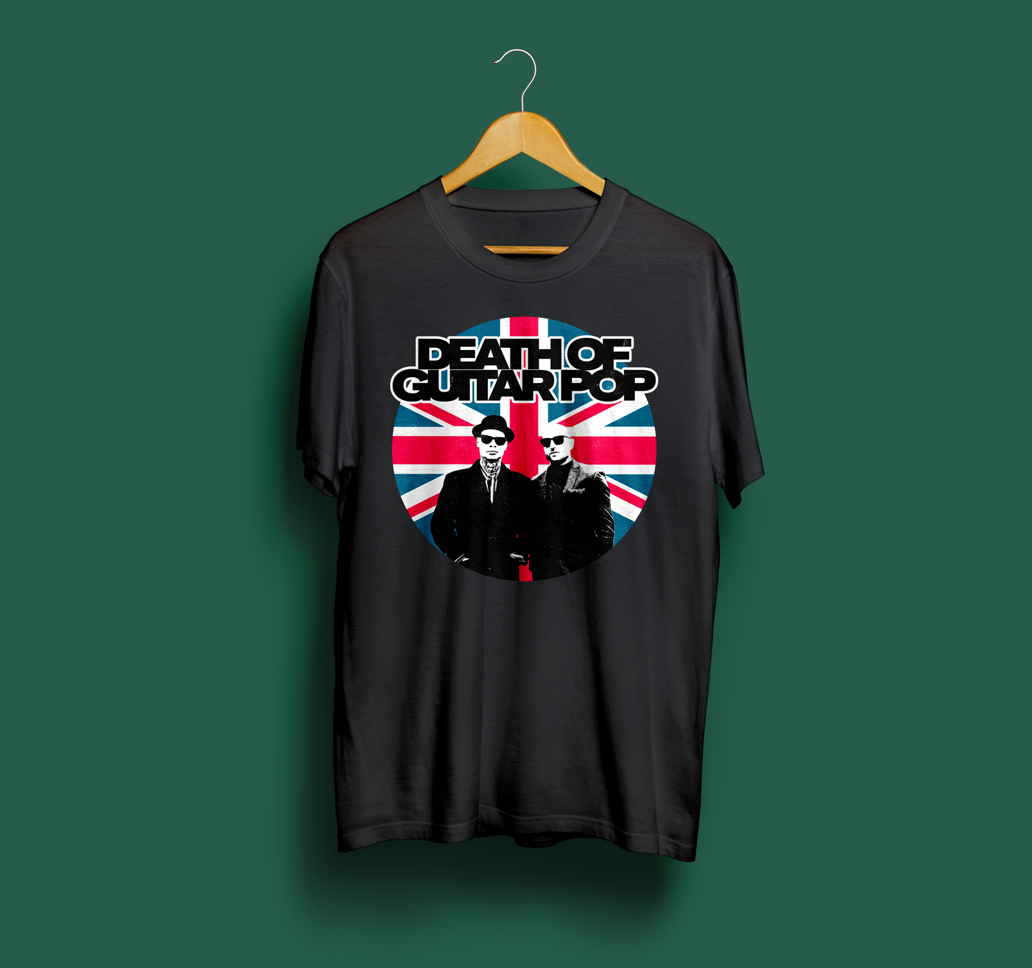 Death of Guitar Pop 'Union Jack' Black T-Shirt