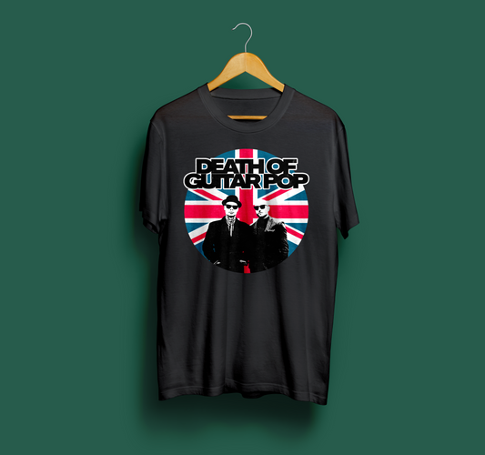 Death of Guitar Pop 'Union Jack' Black T-Shirt