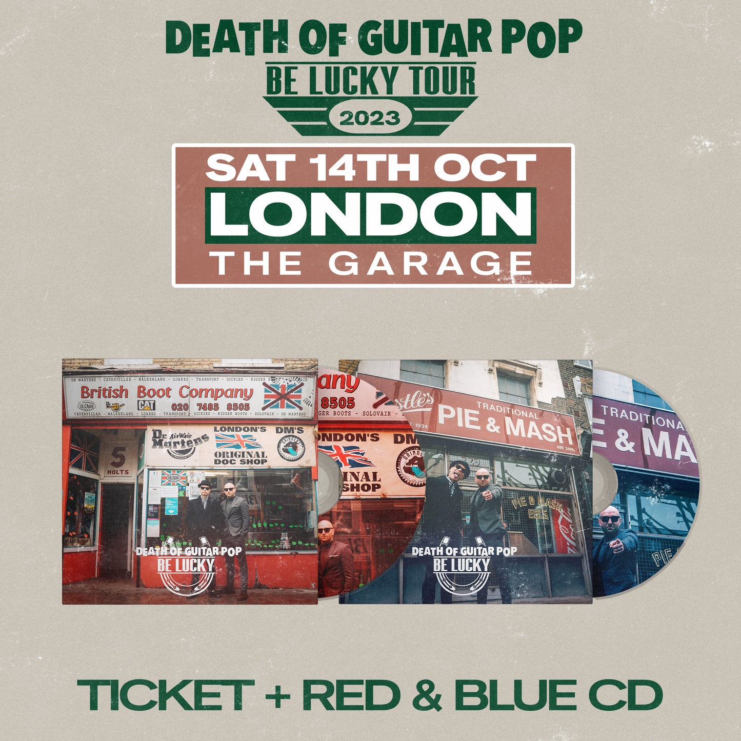 LONDON - THE GARAGE 14/10/23 - GENERAL ADMISSION + RED & BLUE CD BUNDLE