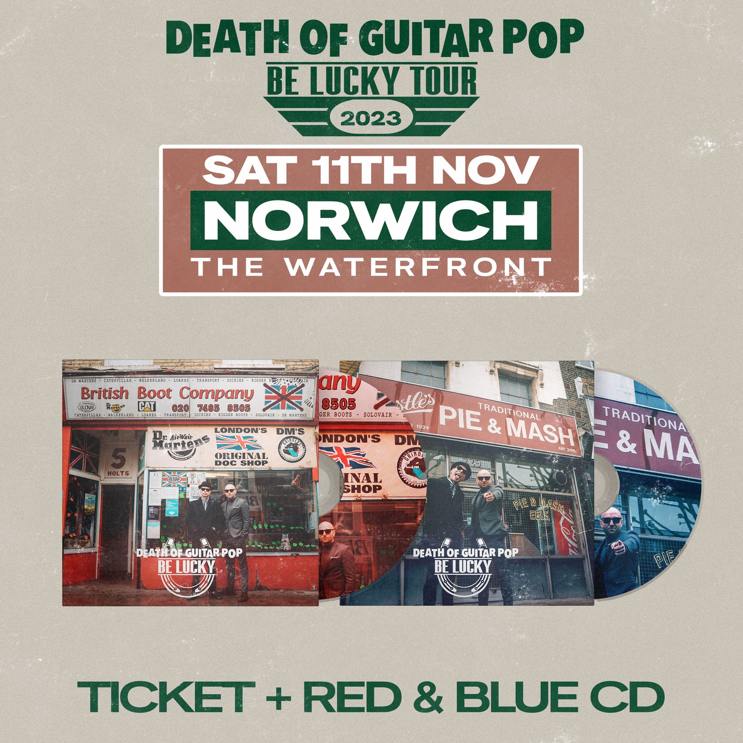 NORWICH - THE WATERFRONT 11/11/23 - GENERAL ADMISSION + RED & BLUE CD BUNDLE